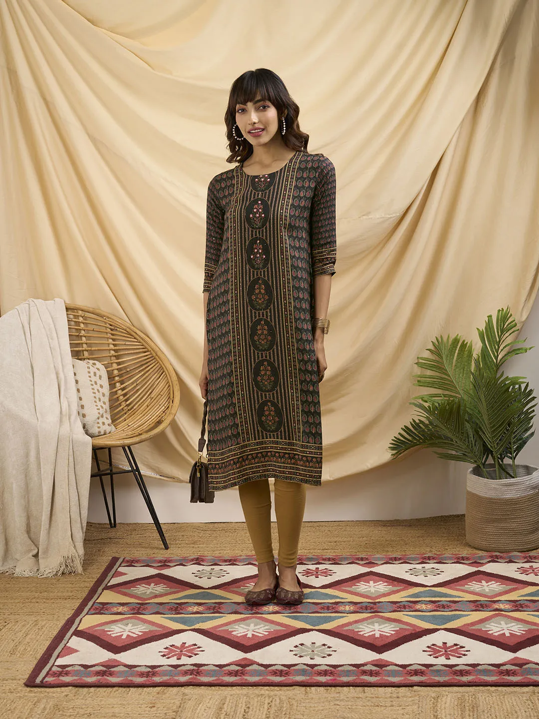 Brown Kurta For Women - Women Muslin Comfort Fit Kurta - Zola
