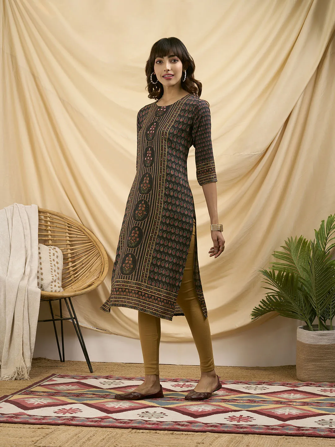 Brown Kurta For Women - Women Muslin Comfort Fit Kurta - Zola