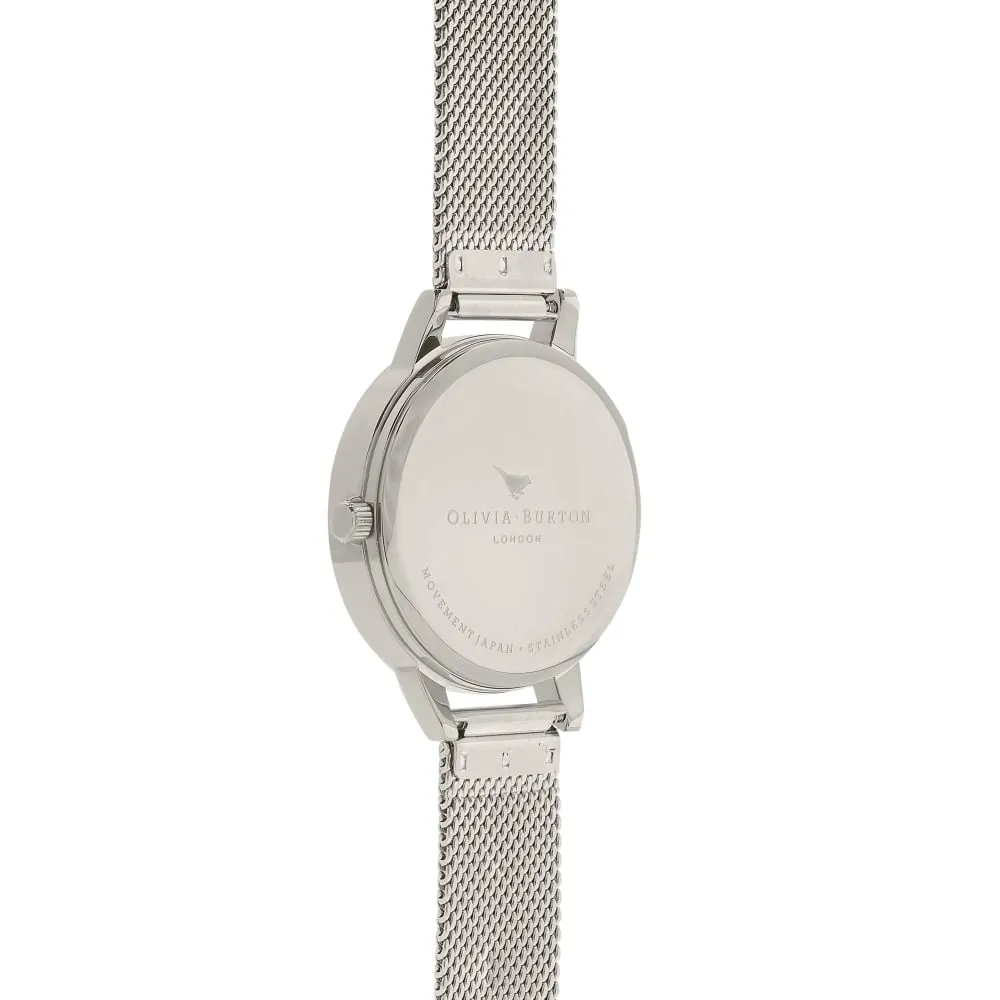 Busy Bees Midi Dial Rose Gold and Silver Mesh Watch