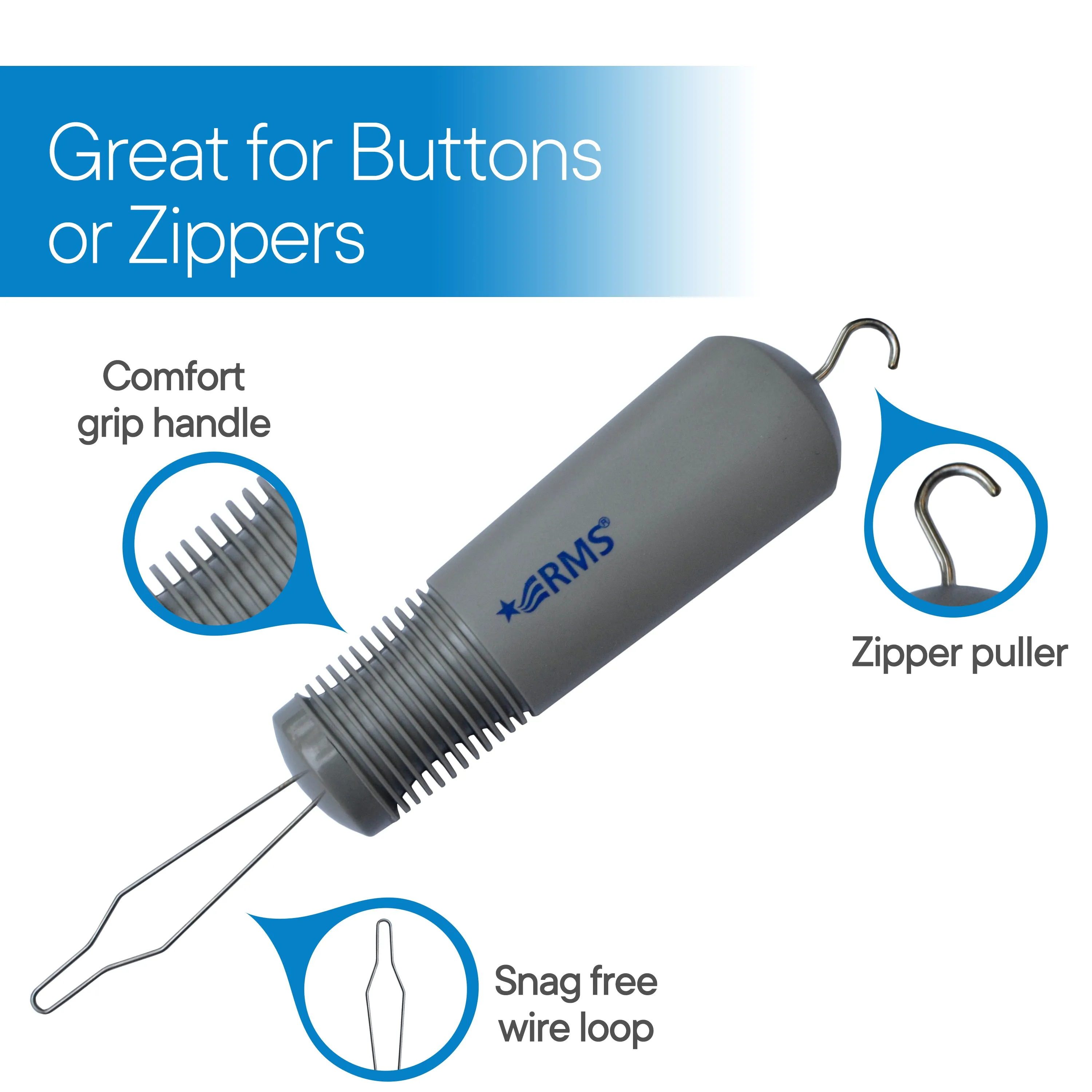Button Hook with Zipper Pull