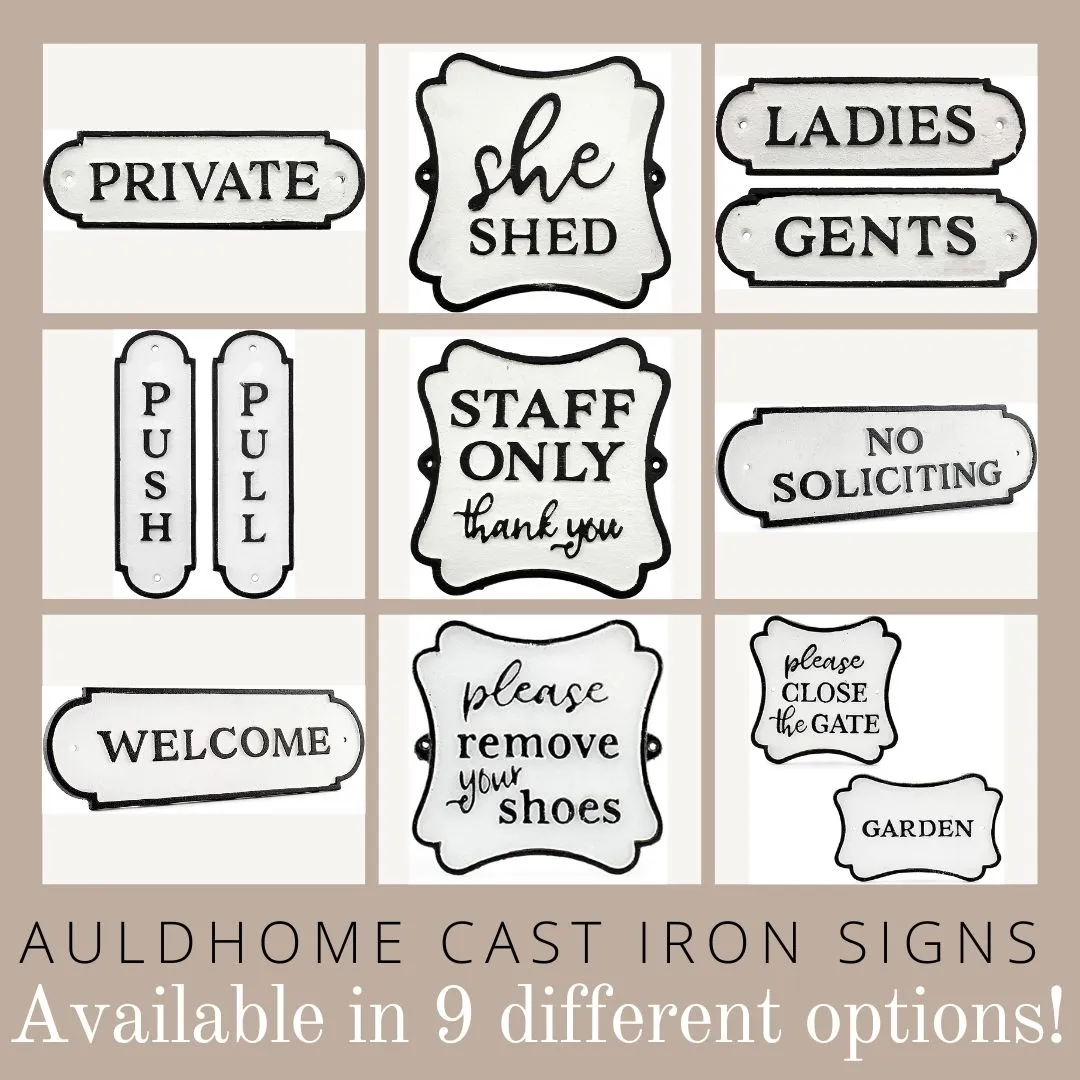 Cast Iron Welcome Sign; Rustic Farmhouse Metal Plaque (Case of 12)