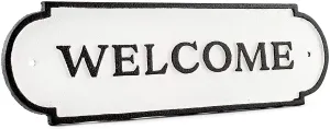 Cast Iron Welcome Sign; Rustic Farmhouse Metal Plaque (Case of 12)