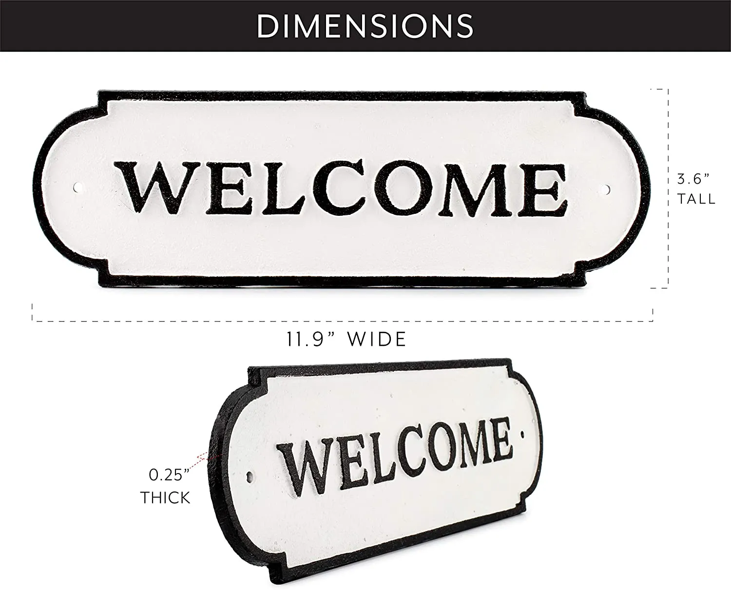 Cast Iron Welcome Sign; Rustic Farmhouse Metal Plaque (Case of 12)