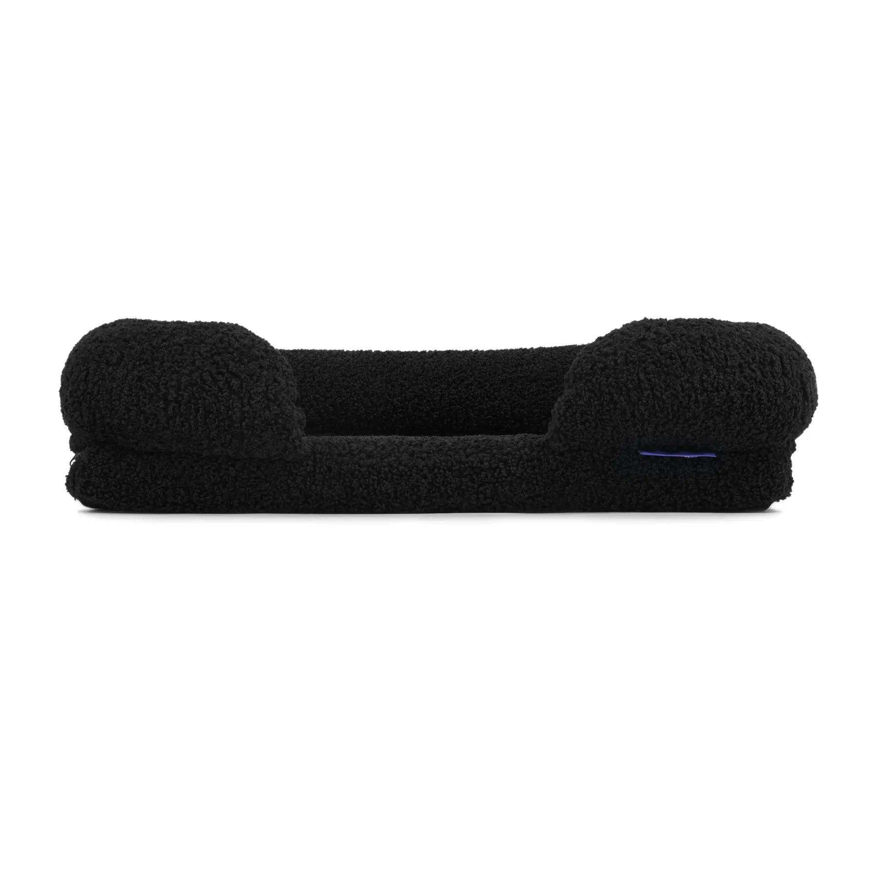 Charlie's Teddy Fleece Orthopedic Memory Foam Sofa Dog Bed with Bolster Charcoal Small