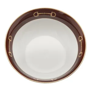 Cheval Chestnut Brown Serve Bowl - Julie Wear Equestrian Tableware