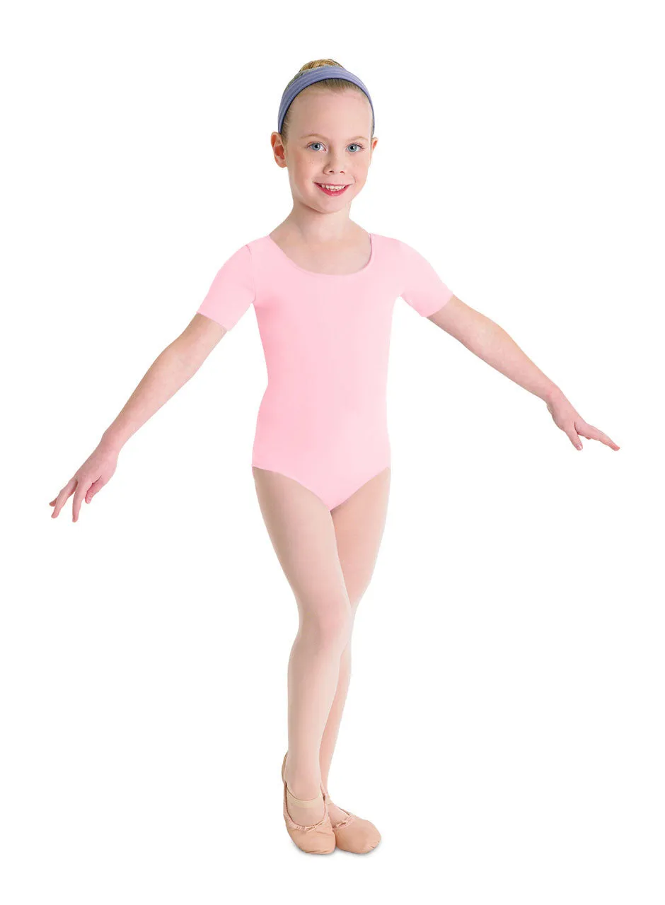 Child Basic Short Sleeve Leotard (Candy Pink) cl5402