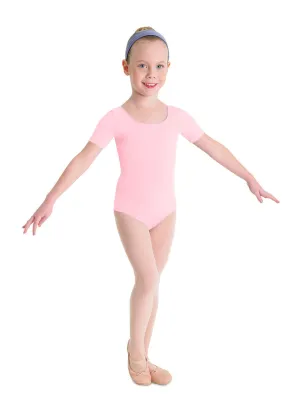 Child Basic Short Sleeve Leotard (Candy Pink) cl5402
