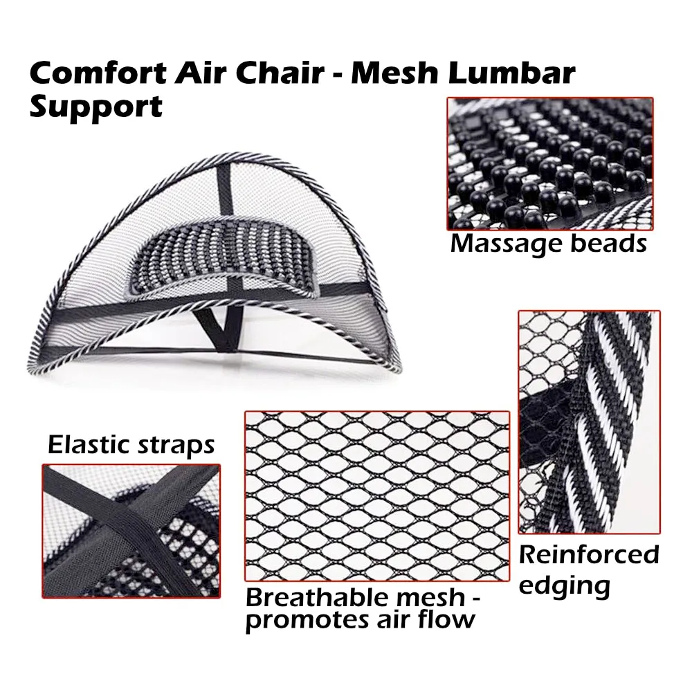Comfort Air Chair - Mesh Lumbar Support with Massage Beads