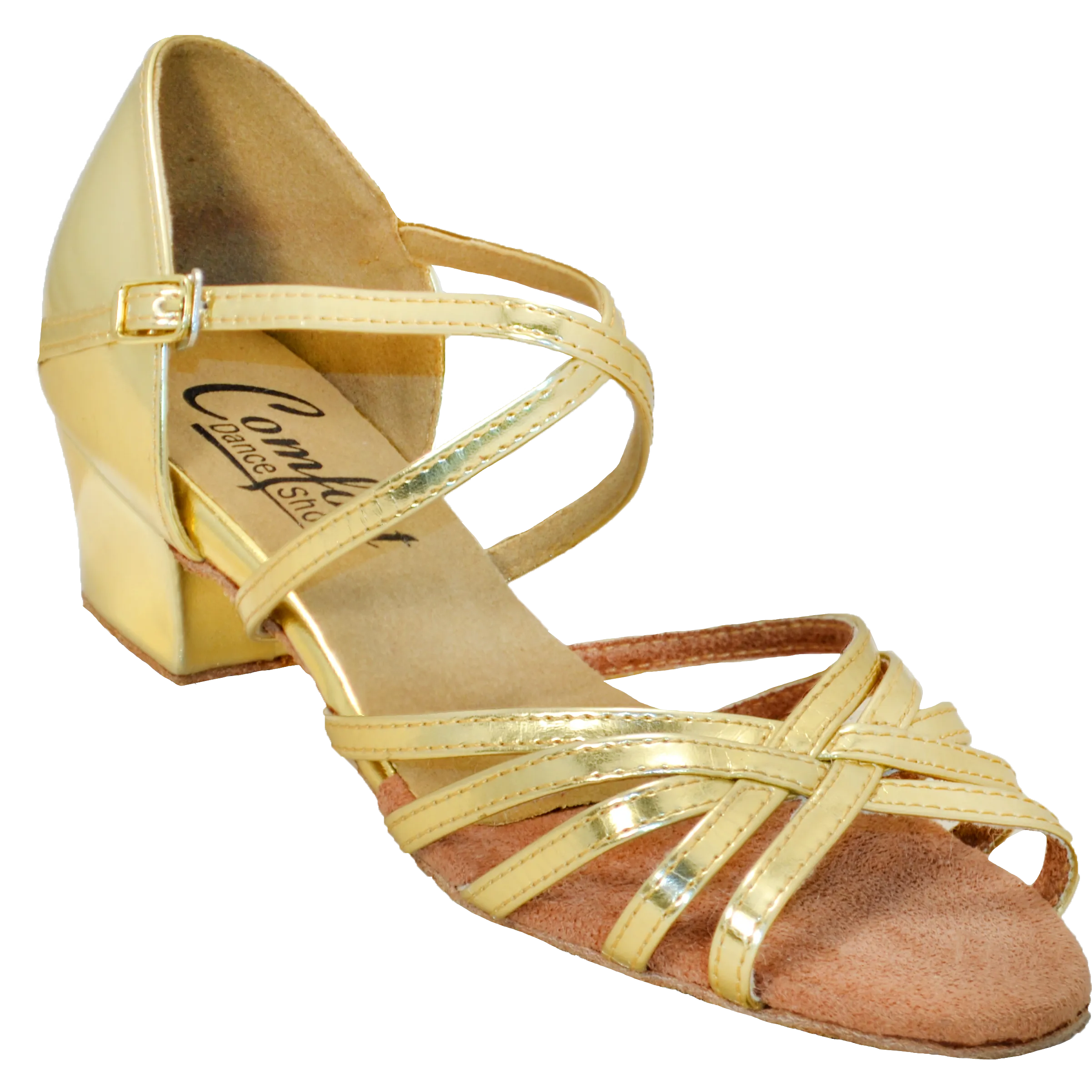 Comfort Strappy - Shiny Gold Leather
