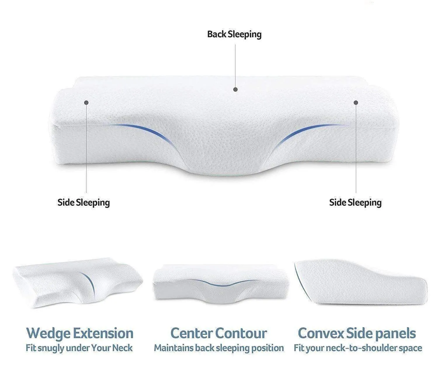 Contoured Cervical Orthopedic Memory Foam Pillow