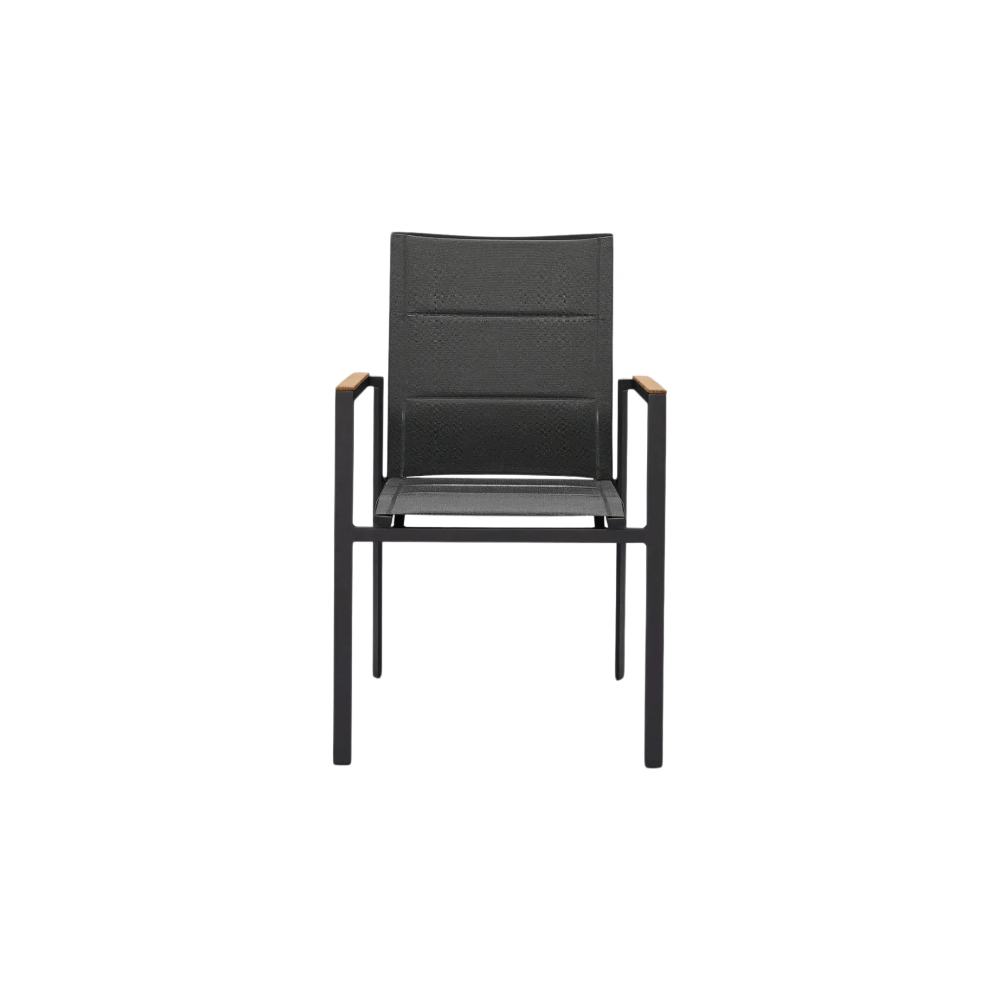 Copenhagen Outdoor Dining Chair - Charcoal Powder Coated Aluminium/Teak
