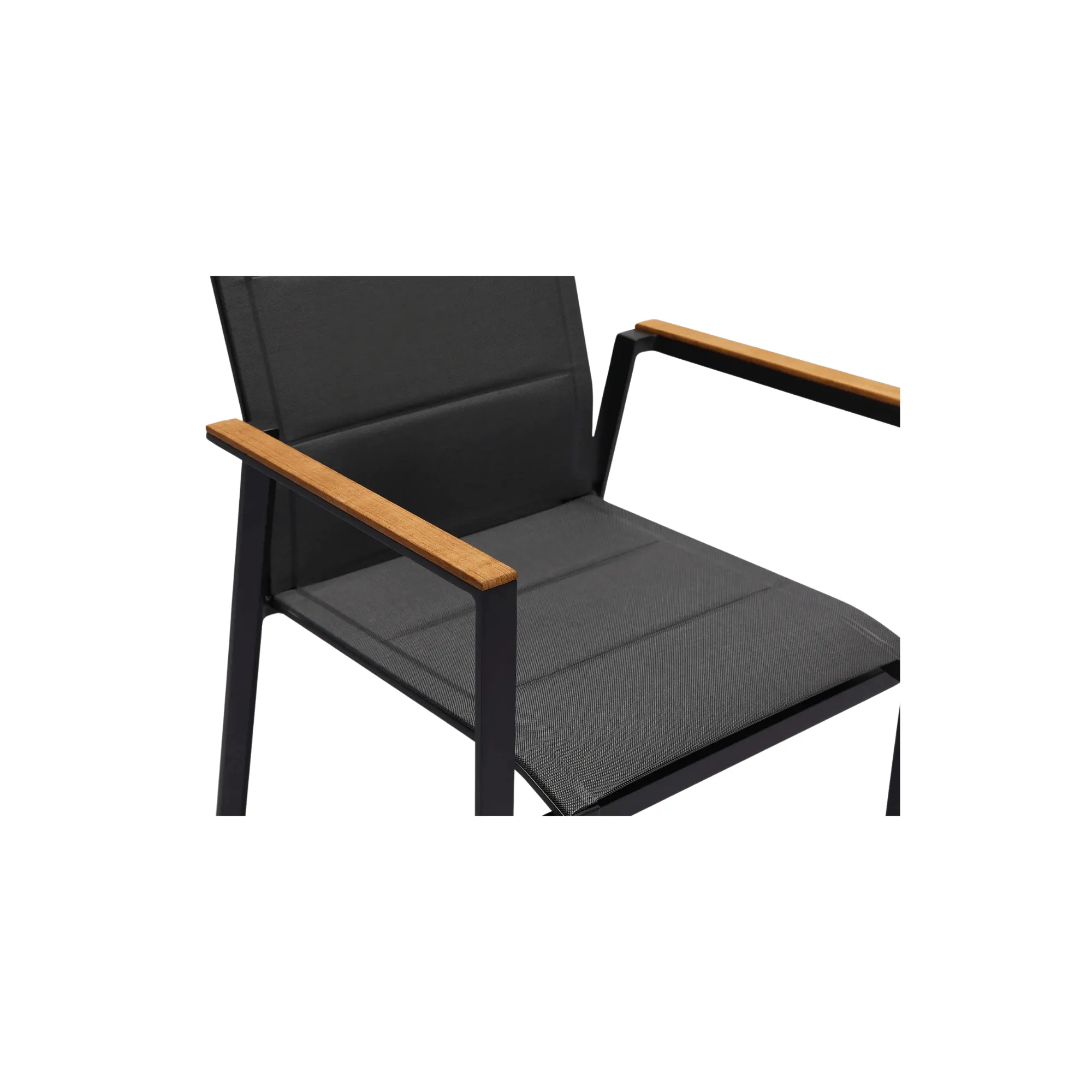 Copenhagen Outdoor Dining Chair - Charcoal Powder Coated Aluminium/Teak