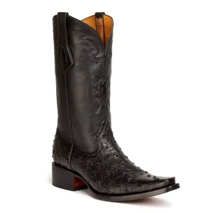 Cortez Full Quill Ostrich Spanish Toe Boot - Black