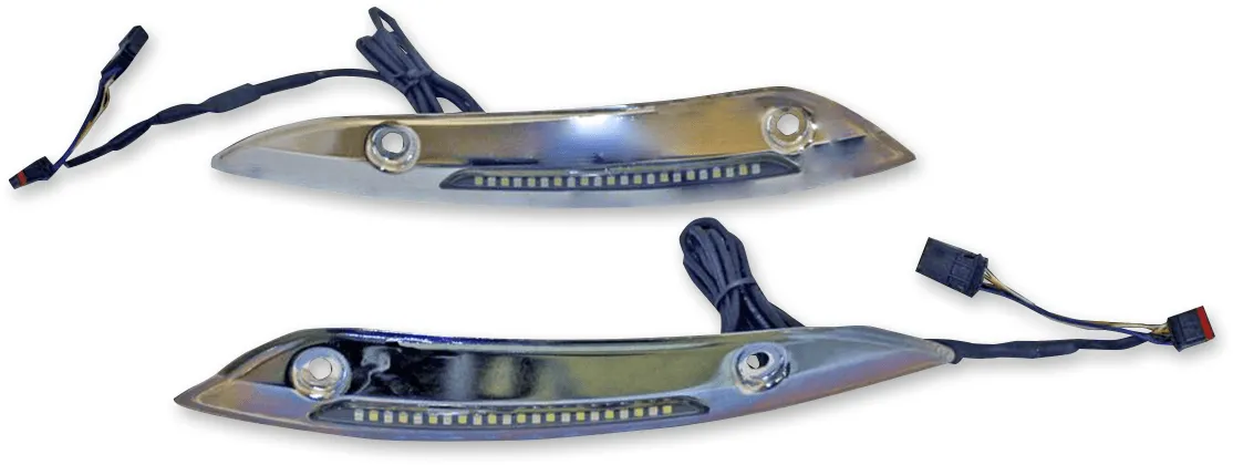 Custom Dynamics CD-RG-WT-15-C Windshield Trim with Turn Signals - Chrome