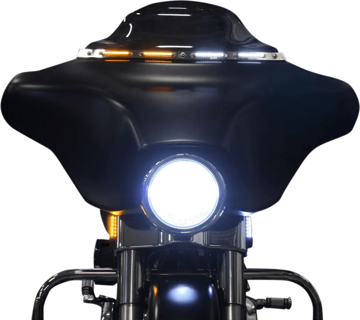 Custom Dynamics CD-RG-WT-15-C Windshield Trim with Turn Signals - Chrome