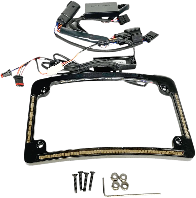 Custom Dynamics TF05-SS6-B Radius License Plate Frame - Gloss Black