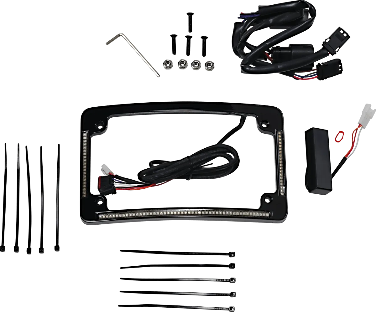 Custom Dynamics TF05-SS6-B Radius License Plate Frame - Gloss Black