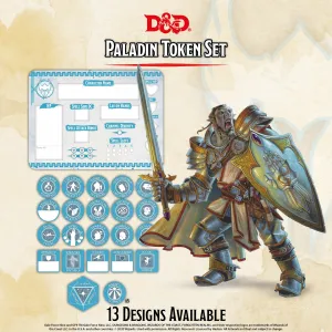 D&D RPG: Paladin Token Set ( Player Board & 27 Tokens)