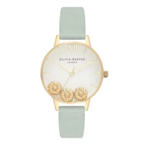 Dancing Daisy Midi Dial Sage and Gold Watch