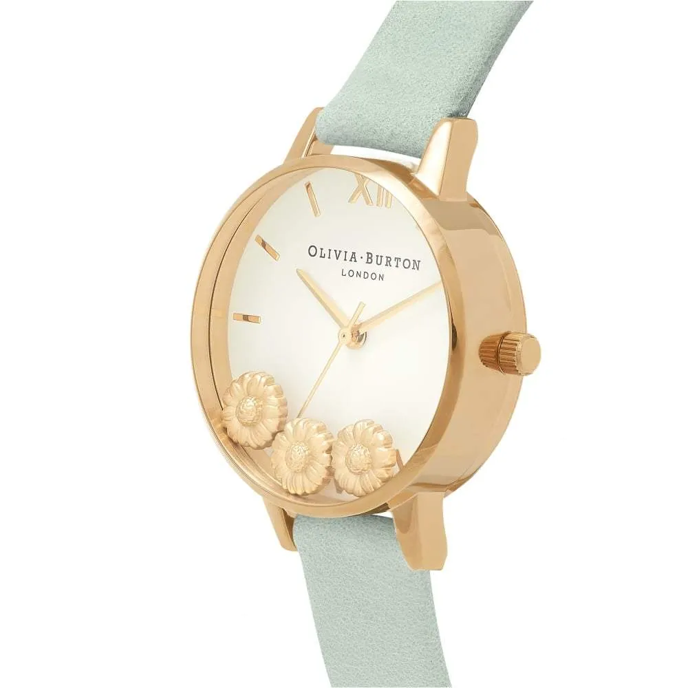 Dancing Daisy Midi Dial Sage and Gold Watch
