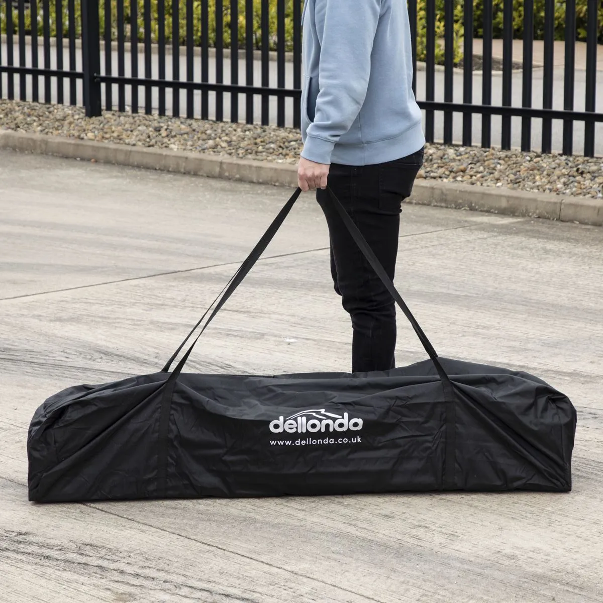 Dellonda Premium 3x6m Pop-Up Gazebo, Heavy Duty, PVC Coated, Water Resistant Fabric, Supplied with Carry Bag, Rope, Stakes & Weight Bags - Dark Green Canopy