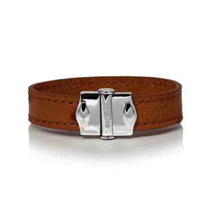 D'Monti Gold Brown - France Luxe Genuine Ostrich Leather Womens Bracelet
