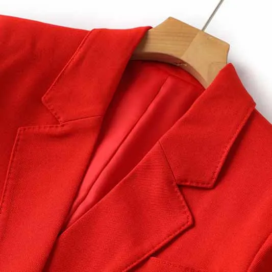 Double Breasted Red Pantsuit Blazer   Wide Leg Trousers Suit Formal Wear