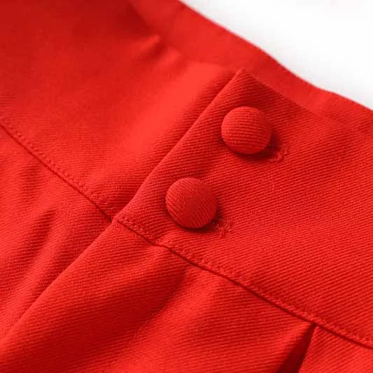 Double Breasted Red Pantsuit Blazer   Wide Leg Trousers Suit Formal Wear