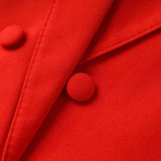 Double Breasted Red Pantsuit Blazer   Wide Leg Trousers Suit Formal Wear