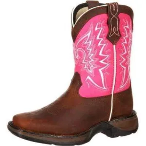 Durango Childs Lil Rebel Let Love Fly Pink Boots