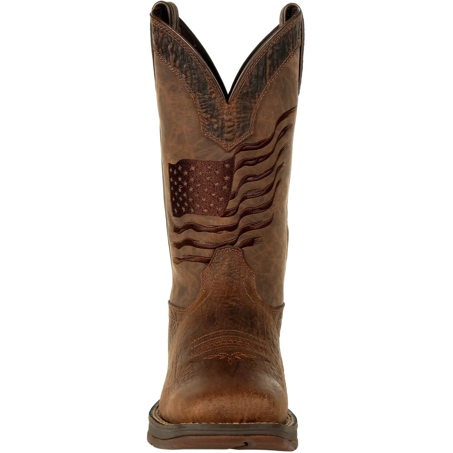 Durango Men's Rebel Distressed Flag Embroidery 12" Sqr Toe Western Boot -DDB0314