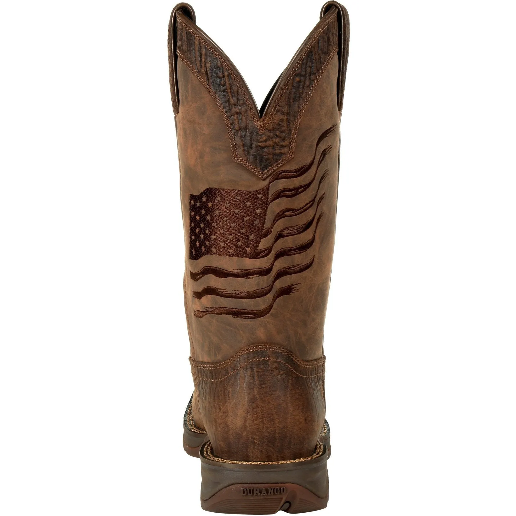 Durango Men's Rebel Distressed Flag Embroidery 12" Sqr Toe Western Boot -DDB0314