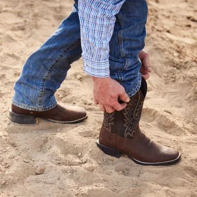 Durango Men's Westward 11" Soft Toe Pull-On Western Classic Boot- Brown- DDB0379