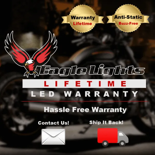 Eagle Lights 7" LED Headlight and 4.5" LED Passing Light Kit with Halo Rings for Harley Davidson and Indian Motorcycles - Generation I / Chrome