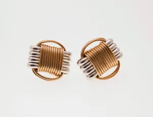 Earrings Two-Tone Stud Large