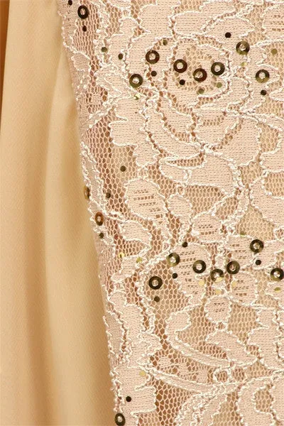 Eureka 2030 V-Neck Sleeveless Floor Length Lace Mermaid Gown