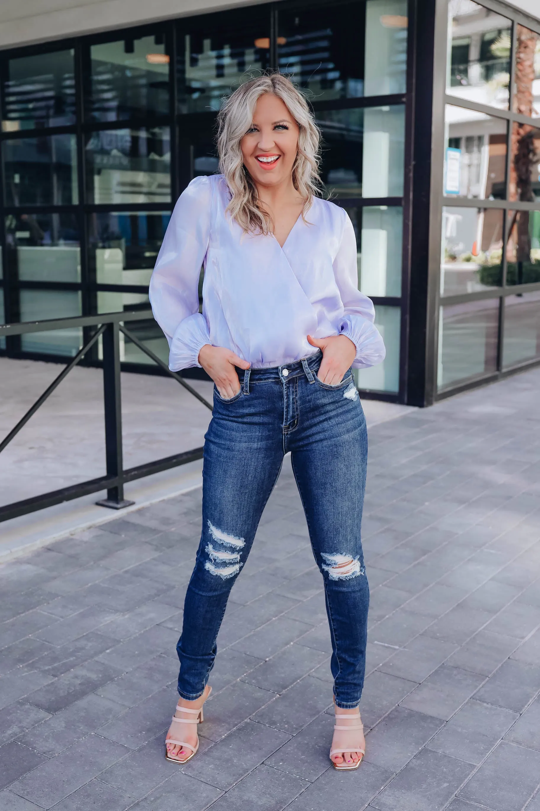 Evident Sophistication Bodysuit - Periwinkle