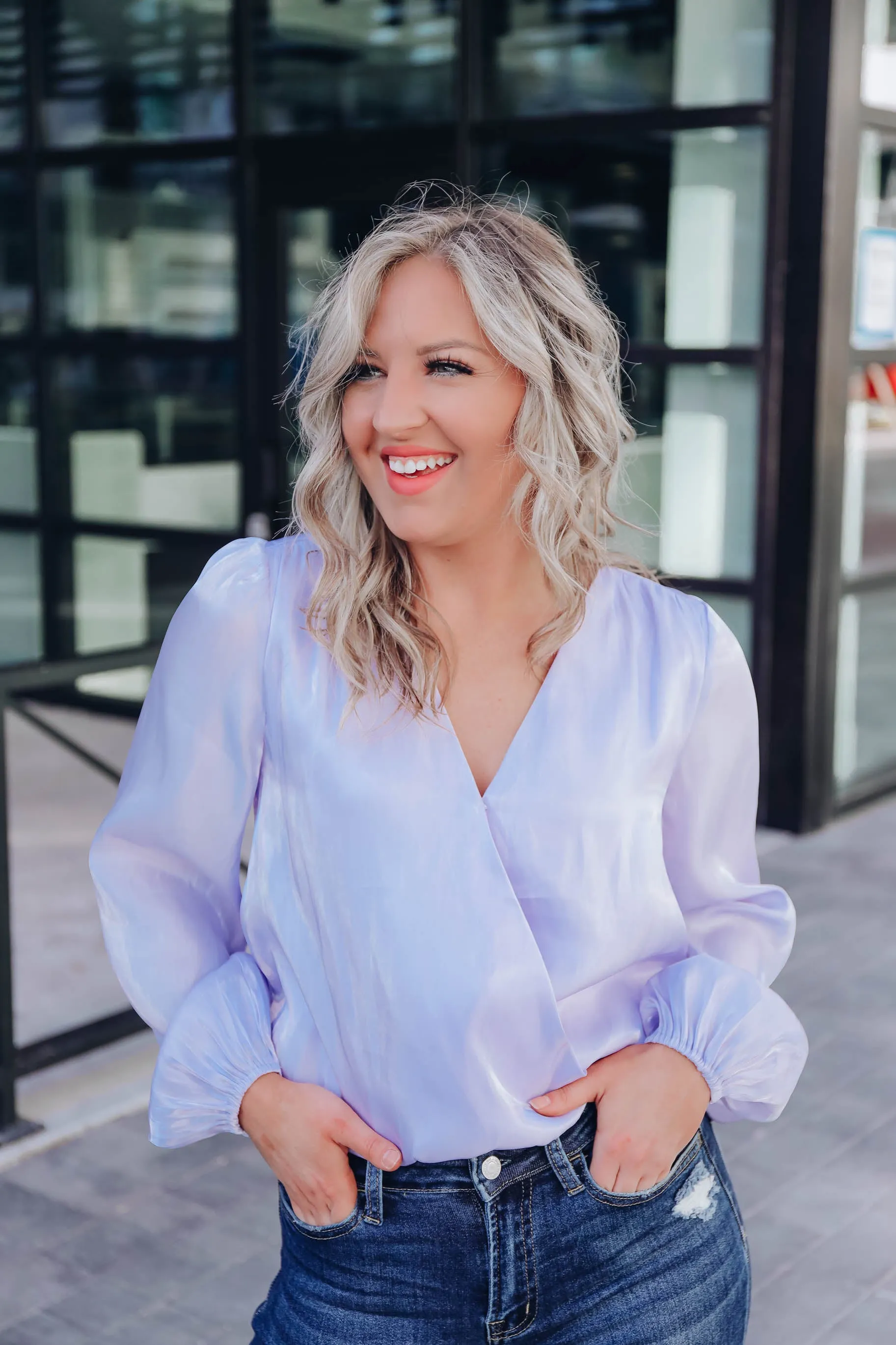 Evident Sophistication Bodysuit - Periwinkle