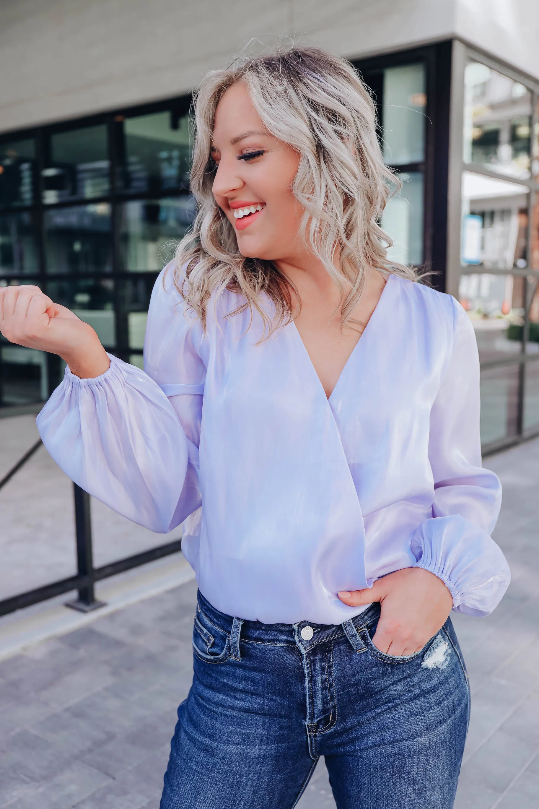 Evident Sophistication Bodysuit - Periwinkle