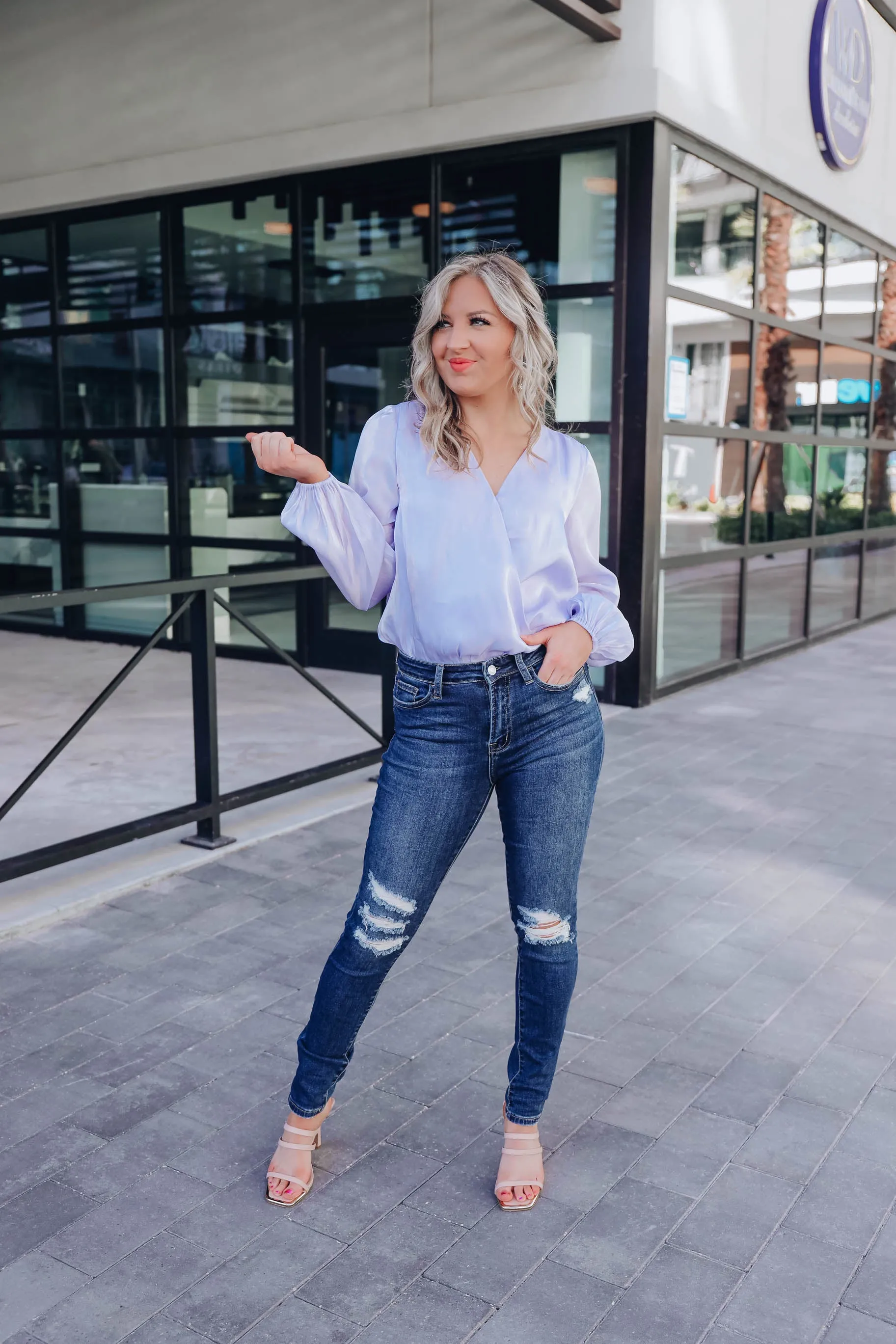 Evident Sophistication Bodysuit - Periwinkle