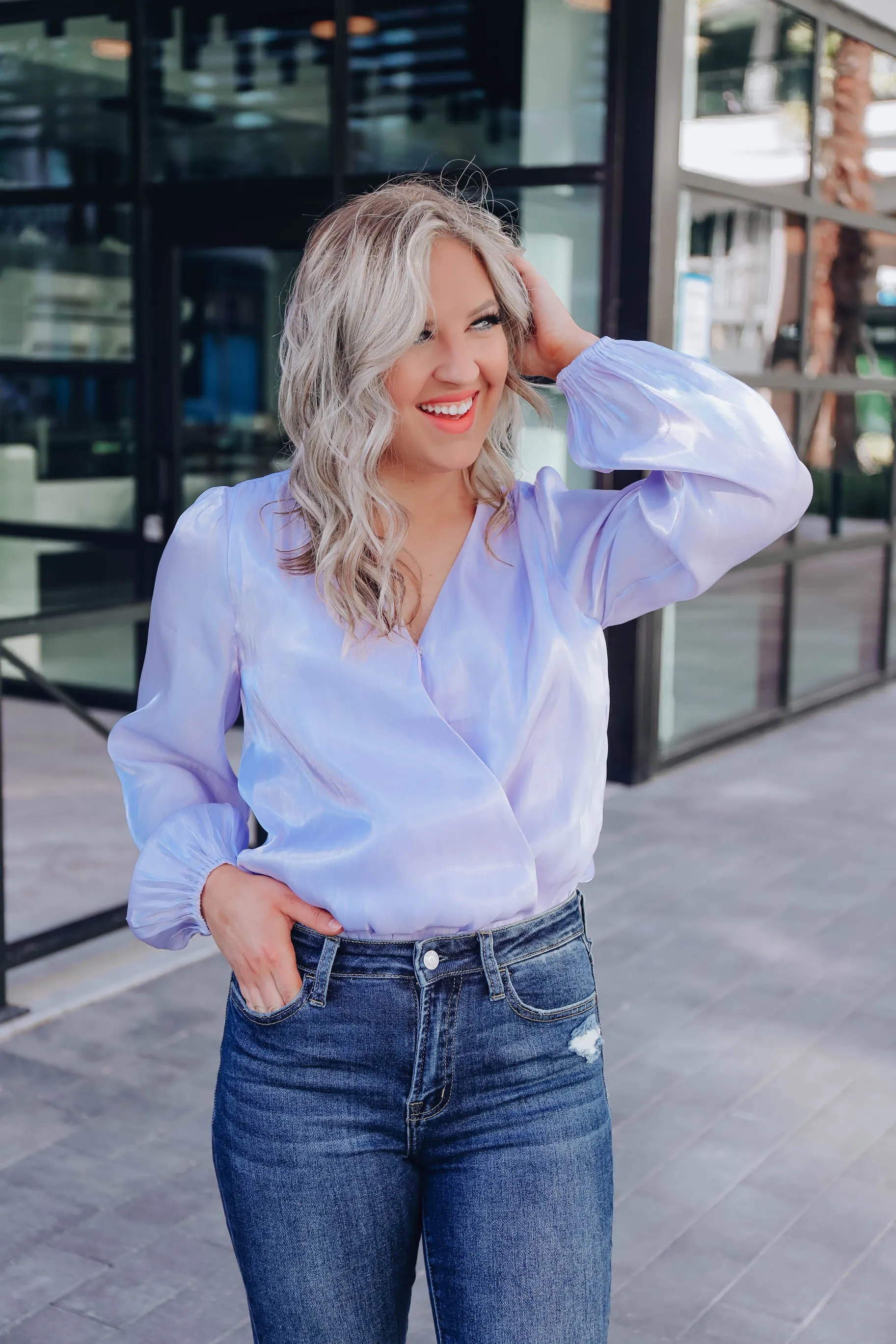 Evident Sophistication Bodysuit - Periwinkle