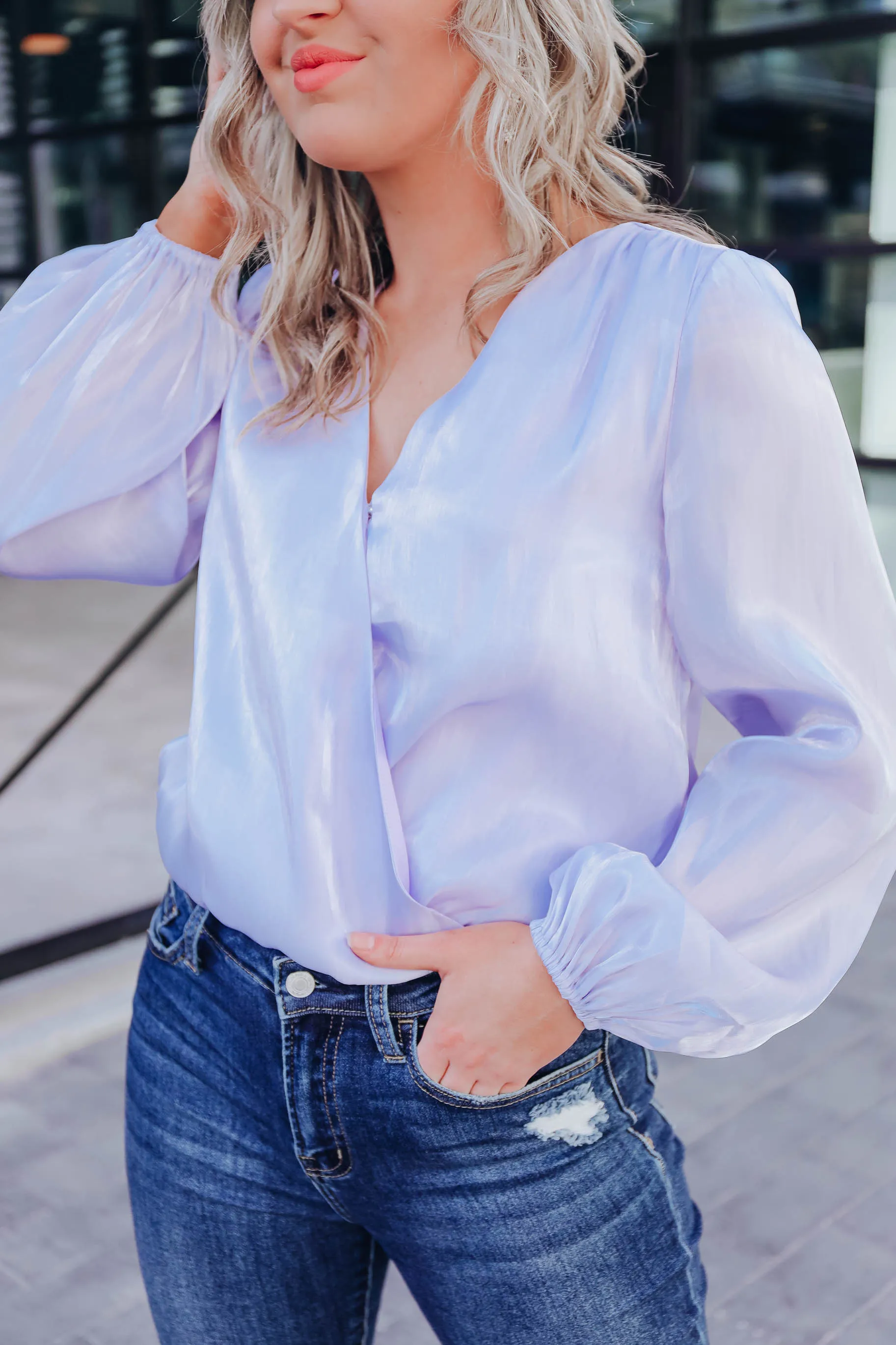 Evident Sophistication Bodysuit - Periwinkle