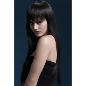 Fever Jessica Wig - Brown, Long Straight with Fringe