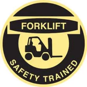 FORKLIFT SAFETY TRAINED Hard Hat Labels