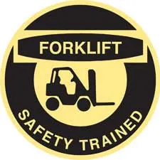 FORKLIFT SAFETY TRAINED Hard Hat Labels