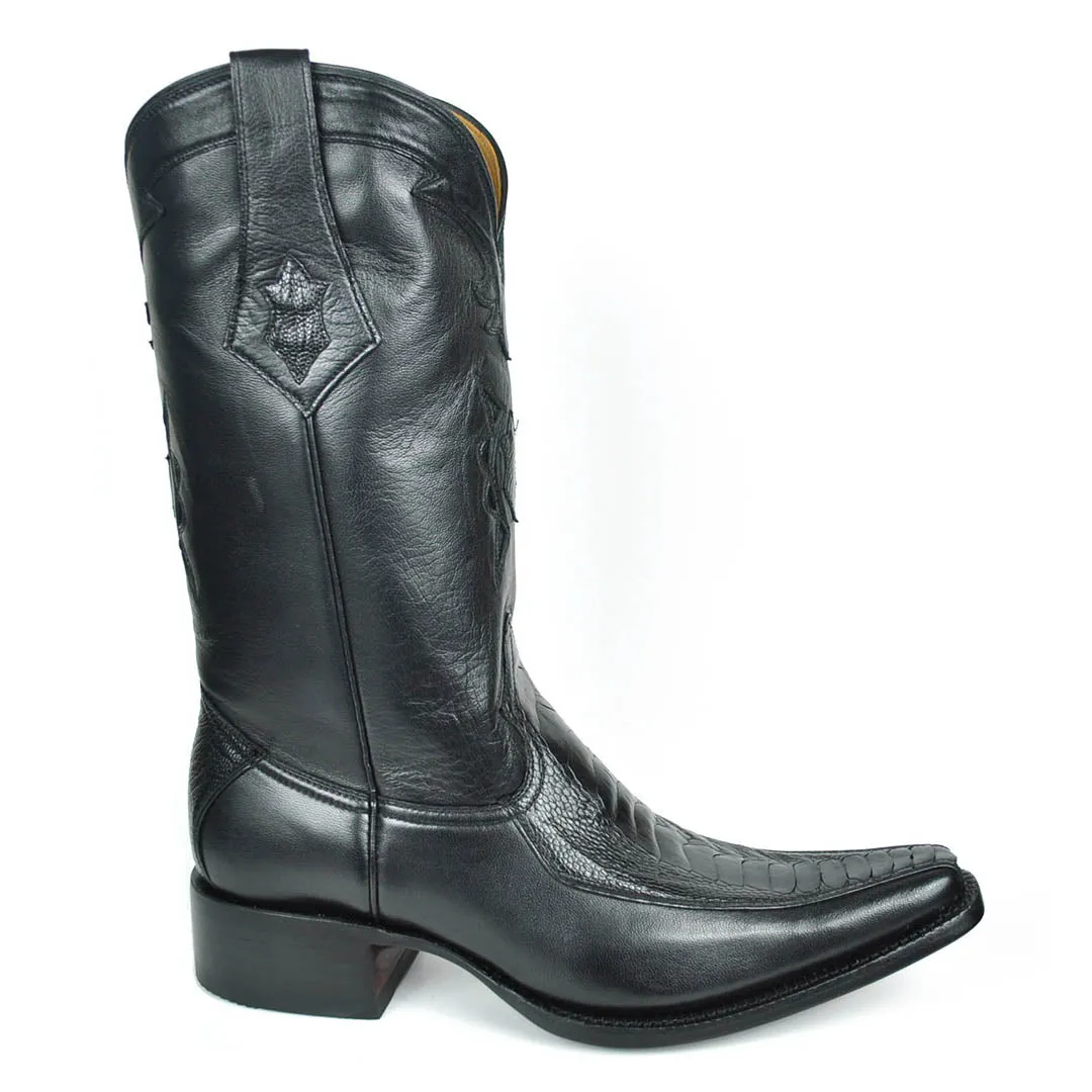 Gamez Ostrich Leg Spanish Toe Boot - Black