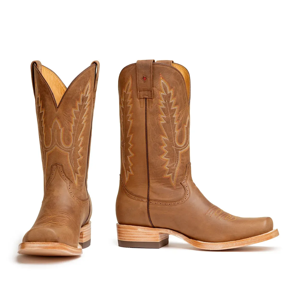 Gavel Men's Alamo Distressed Leather Stockman Boots - Alamo Tobacco