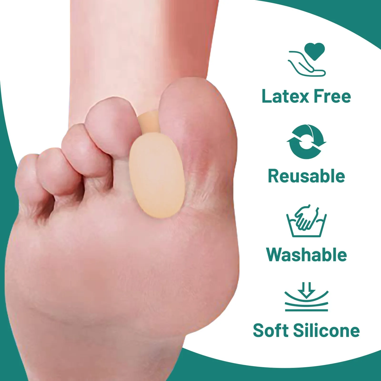 Gel Toe Separator - Toe Spacer - No Loop : 6 Pack