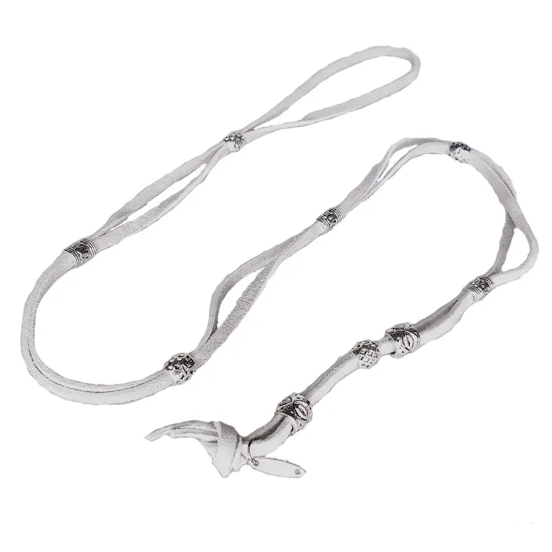 Genuine Leather Adjustable Boho Strap (Grey)