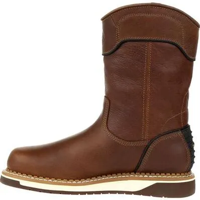 Georgia Men's Amp Lt Wedge 10" Waterproof Steel Toe Pull Work Boot -Brown- GB00517